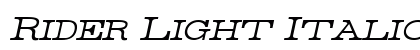 Rider Light Italic