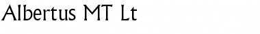 Download Albertus MT Lt Font