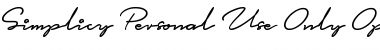 Simplicy Personal Use Only Font
