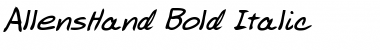 AllensHand Bold Italic Font