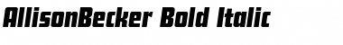 AllisonBecker Bold Italic Font