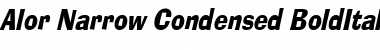 Alor Narrow Condensed BoldItalic Font