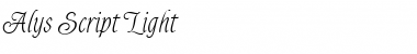 Alys Script Light Font