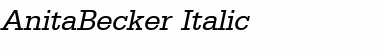 AnitaBecker Italic Font