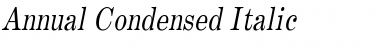 Annual Condensed Italic Font