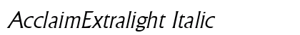 AcclaimExtralight Italic preview