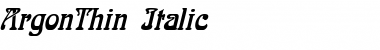 ArgonThin Italic Font