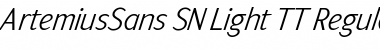 ArtemiusSans SN Light TT Regular Italic Font