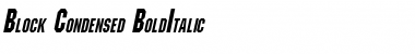 Block Condensed BoldItalic Font
