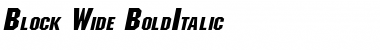 Block Wide BoldItalic Font