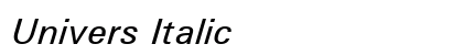 Univers Italic Preview