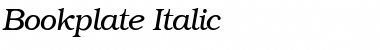 Bookplate Italic Font