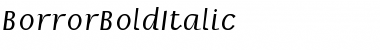 BorrorBoldItalic Font