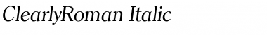 ClearlyRoman kursiv Font ClearlyRoman kursiv Font