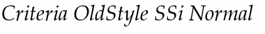 Criteria OldStyle SSi Font
