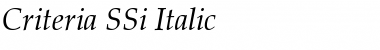 Criteria SSi Font