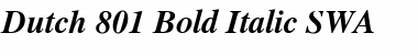 Dutch 801 SWA Bold Italic Font