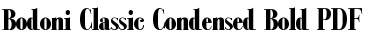 Bodoni Classic Condensed Bold Font