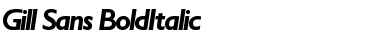 Gill_Sans-BoldItalic Font