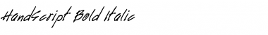 HandScript Bold Italic Font