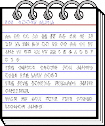 101! KooKy AlphA Regular animated font preview