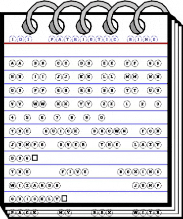 101! Patriotic Ring Regular animated font preview