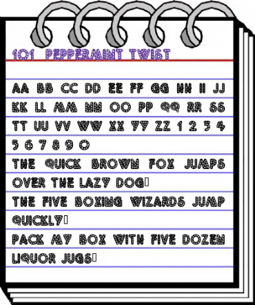 101! Peppermint Twist Regular animated font preview 101! Peppermint Twist Regular animated font preview