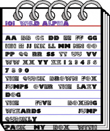 101! WilD AlphA Regular animated font preview