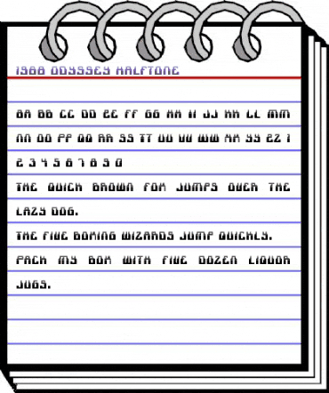 1968 Odyssey Halftone Regular animated font preview 1968 Odyssey Halftone Regular animated font preview