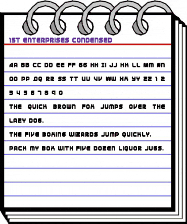 1st Enterprises Condensed Condensed animated font preview