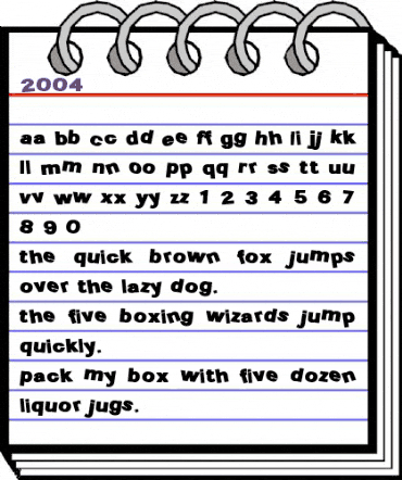2004 Regular animated font preview