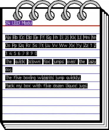 24 LED Modul Regular animated font preview 24 LED Modul Regular animated font preview