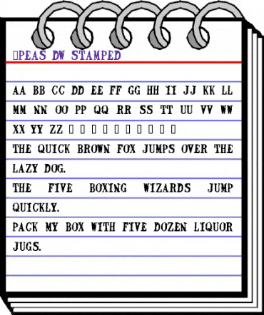 2Peas DW Stamped Regular animated font preview