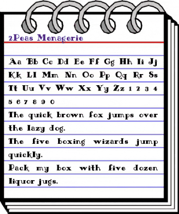2Peas Menagerie Regular animated font preview