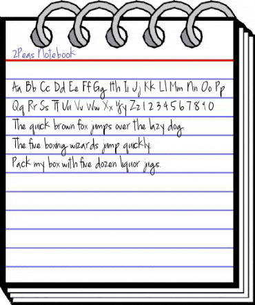 2Peas Notebook Regular animated font preview