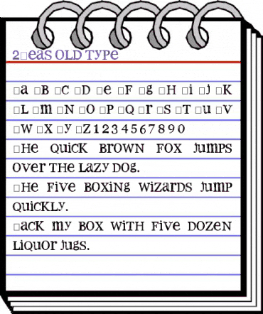 2Peas old type Regular animated font preview