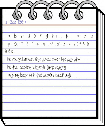 2Peas teen Regular animated font preview