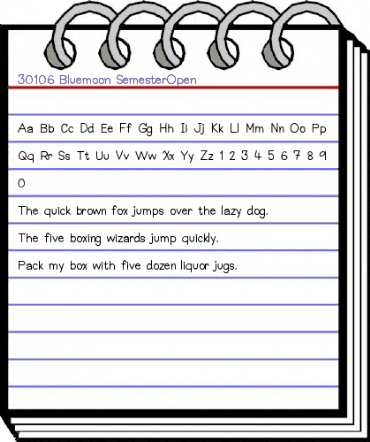 Bluemoon_SemesterOpen Regular animated font preview