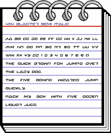 4114 Blaster Semi-Italic Semi-Italic animated font preview 4114 Blaster Semi-Italic Semi-Italic animated font preview