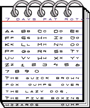 7 days fat rotated Regular animated font preview 7 days fat rotated Regular animated font preview