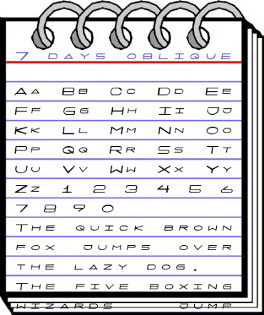 7 days oblique Regular animated font preview 7 days oblique Regular animated font preview