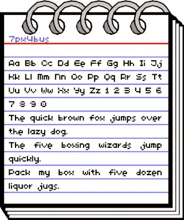 7px4bus Regular animated font preview