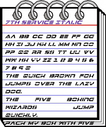 7th Service Italic Italic animated font preview 7th Service Italic Italic animated font preview