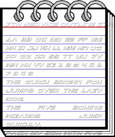 7th Service Outline Italic Outline Italic animated font preview 7th Service Outline Italic Outline Italic animated font preview