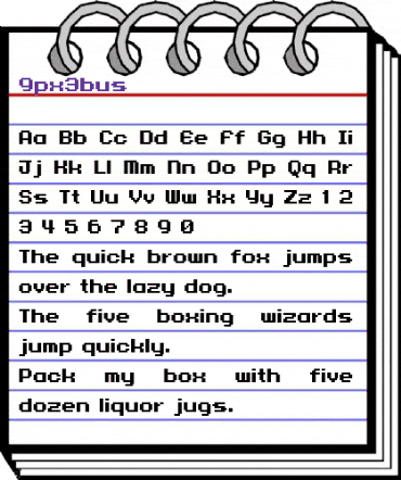 9px3bus Regular animated font preview