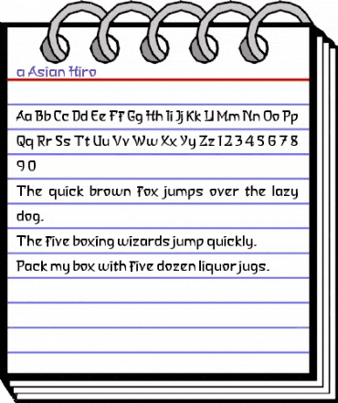 a Asian Hiro Regular animated font preview