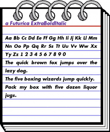 a_Futurica ExtraBoldItalic animated font preview