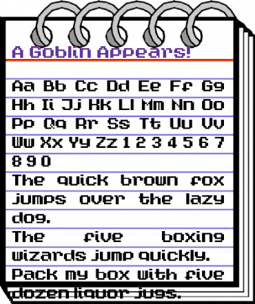 A Goblin Appears! Regular animated font preview