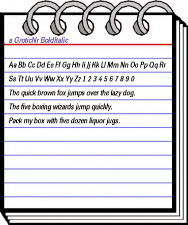 a_GroticNr BoldItalic animated font preview