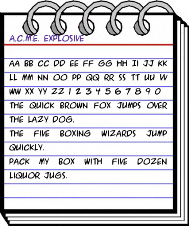 A.C.M.E. Explosive Regular animated font preview A.C.M.E. Explosive Regular animated font preview